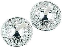 Zills Finger Cymbals Silver Belly Dance Embossed 2.25